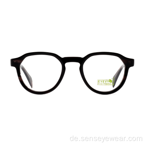 Benutzerdefinierte Logo Vintage Frauen Acetat Optische Rahmenbrille